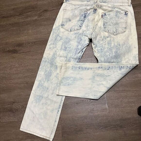 Levi’s 505 CT Men Jeans Button Fly Straight Leg Regular Fit Acid Wash Size 36x28 - Picture 2 of 9